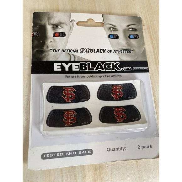Florida State Seminoles Collegiate Eye Black Multi Pair Pack 4 Styles Peel Stick - Picture 6 of 7
